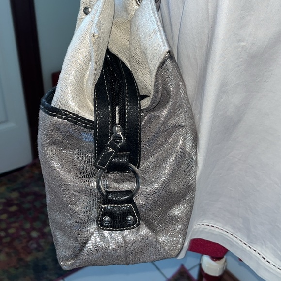 Rosetti   Shoulder bag  All fabric  shiny black silver  cream  Soft  lightweight - Picture 6 of 13